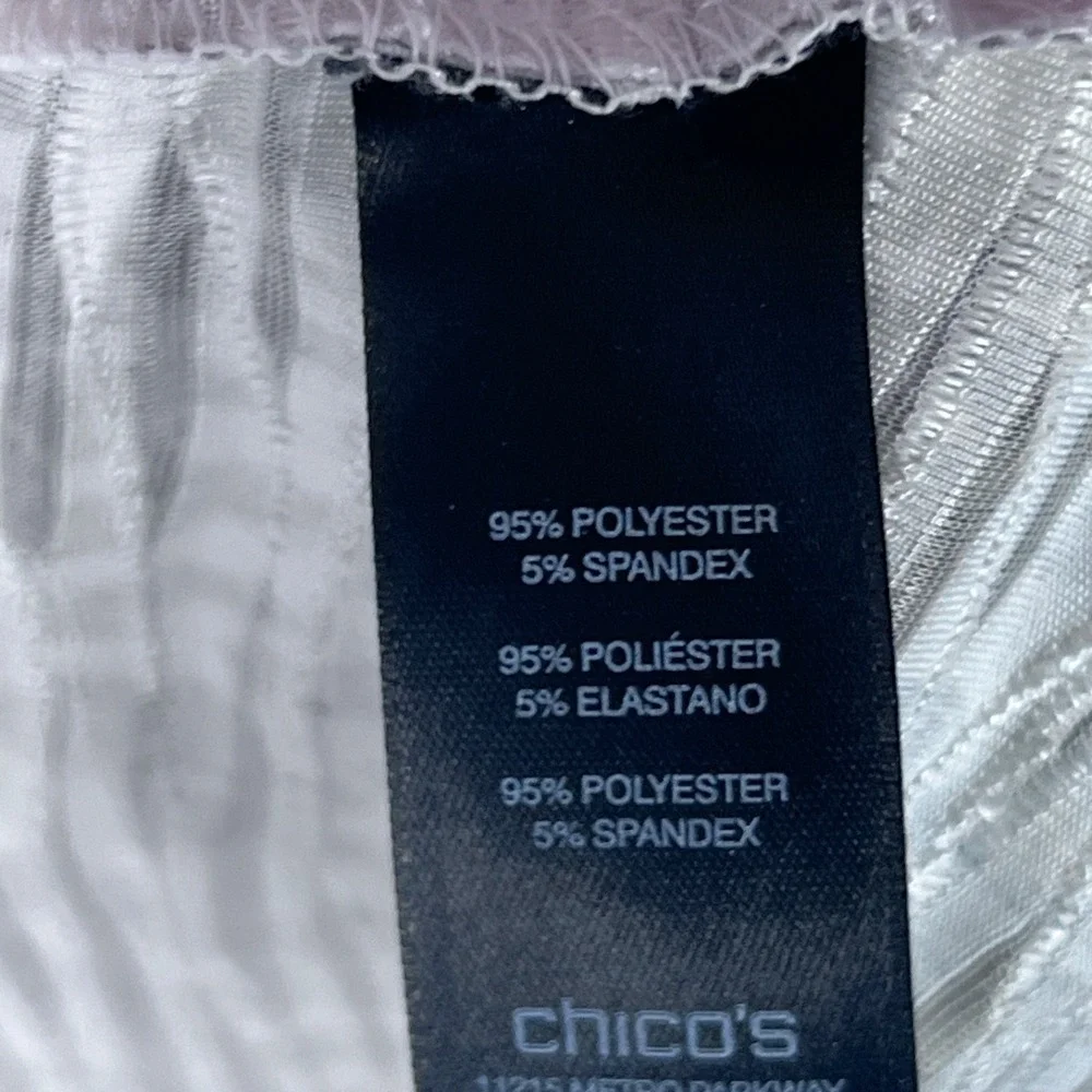 Chicos Travelers Jacket Womens 1 M Gold Leopard Print 3/4 Sleeve Open Front Knit
